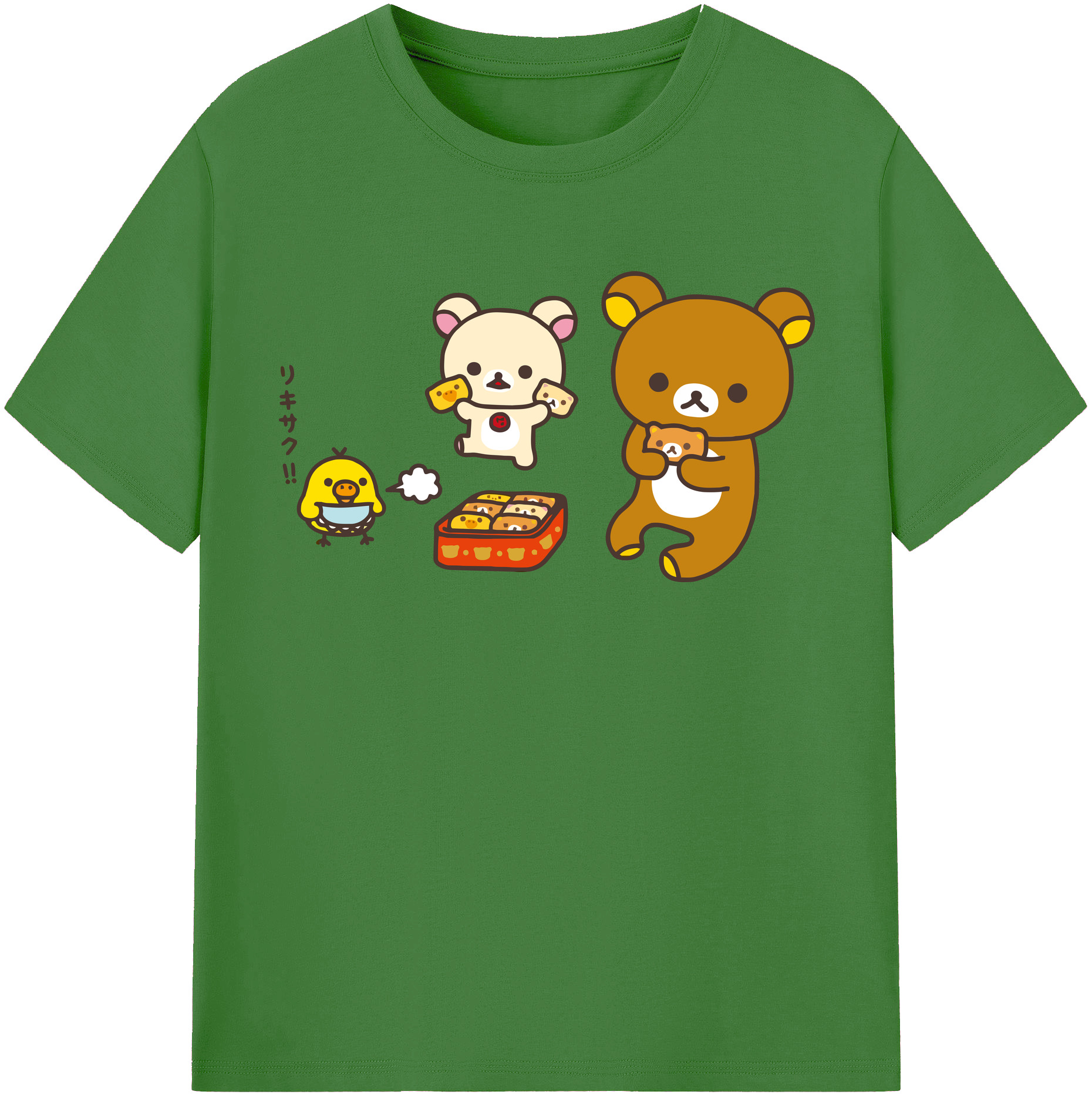 （画像用） リラックマ リラックマ キイロイトリ Rilakkuma Korilakkuma Kiiroitori レディースカジュアルプリントTシャツ（綿100％）